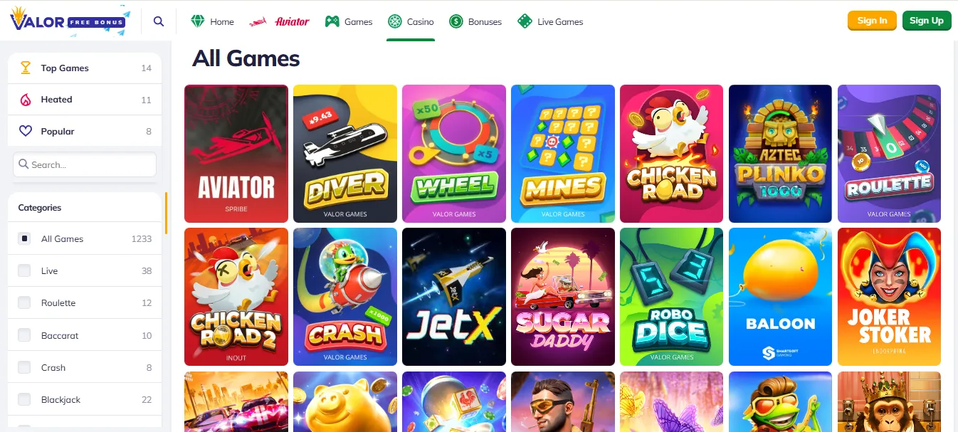 valor games
